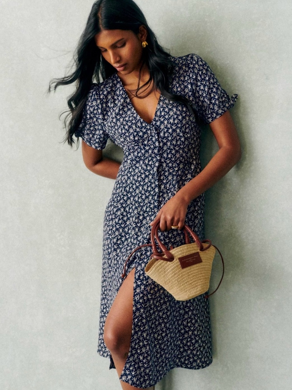 Sezane Vic Dress Lanzarote Print - Size 10